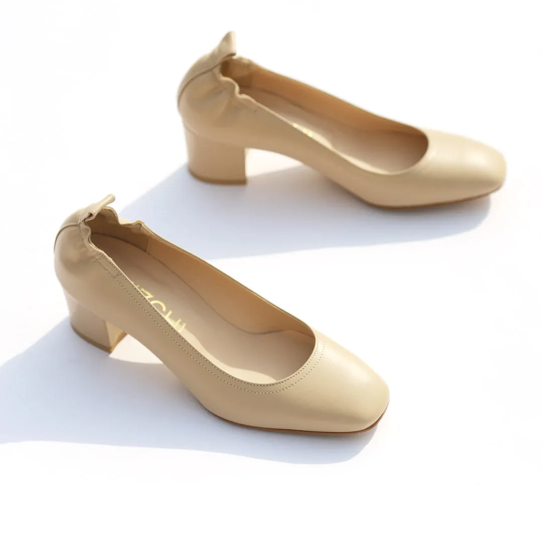*UK size 2.5 - ISSLA - beige, 5cm heels