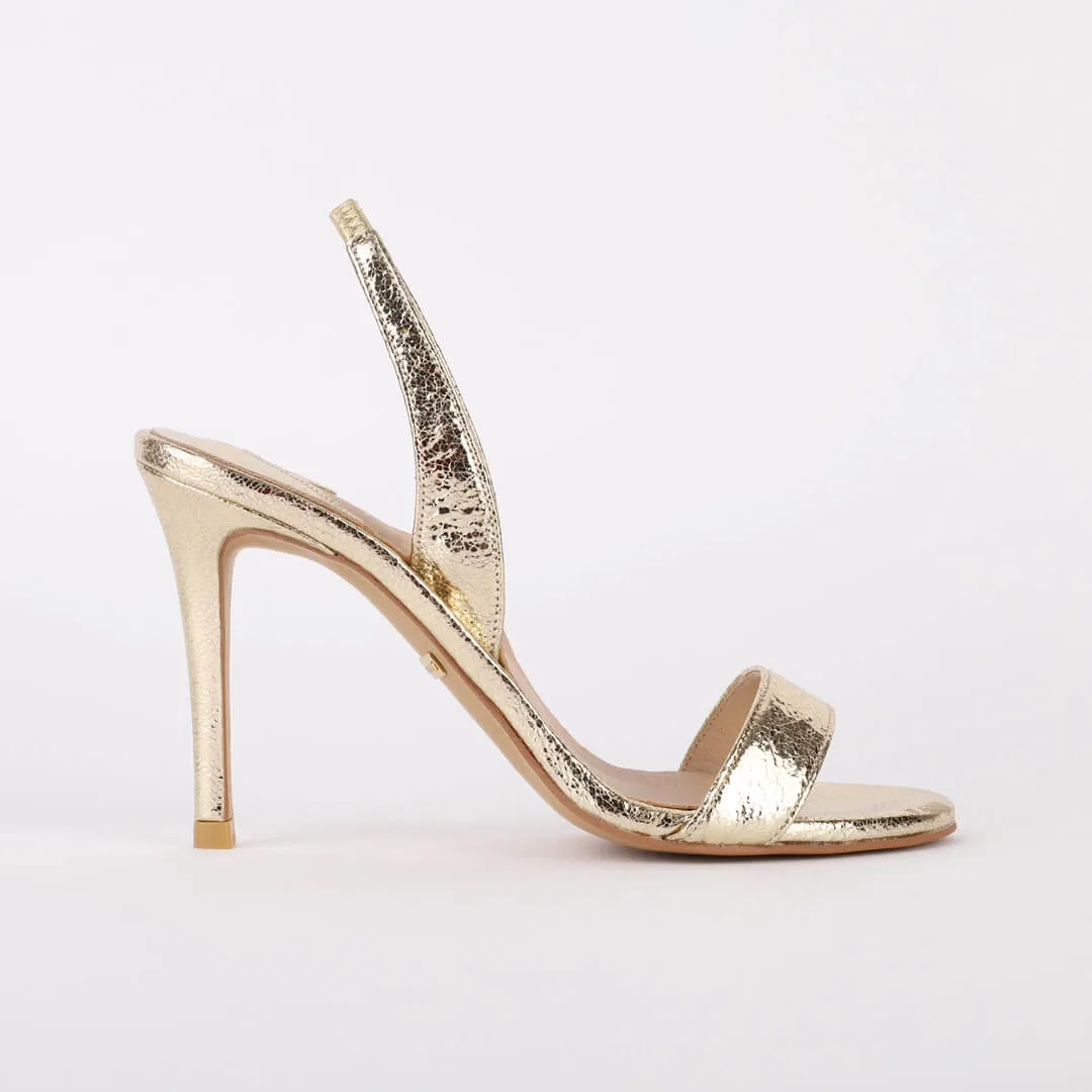 *UK size 2.5 - MADRID METALLIC- gold, 6cm heels