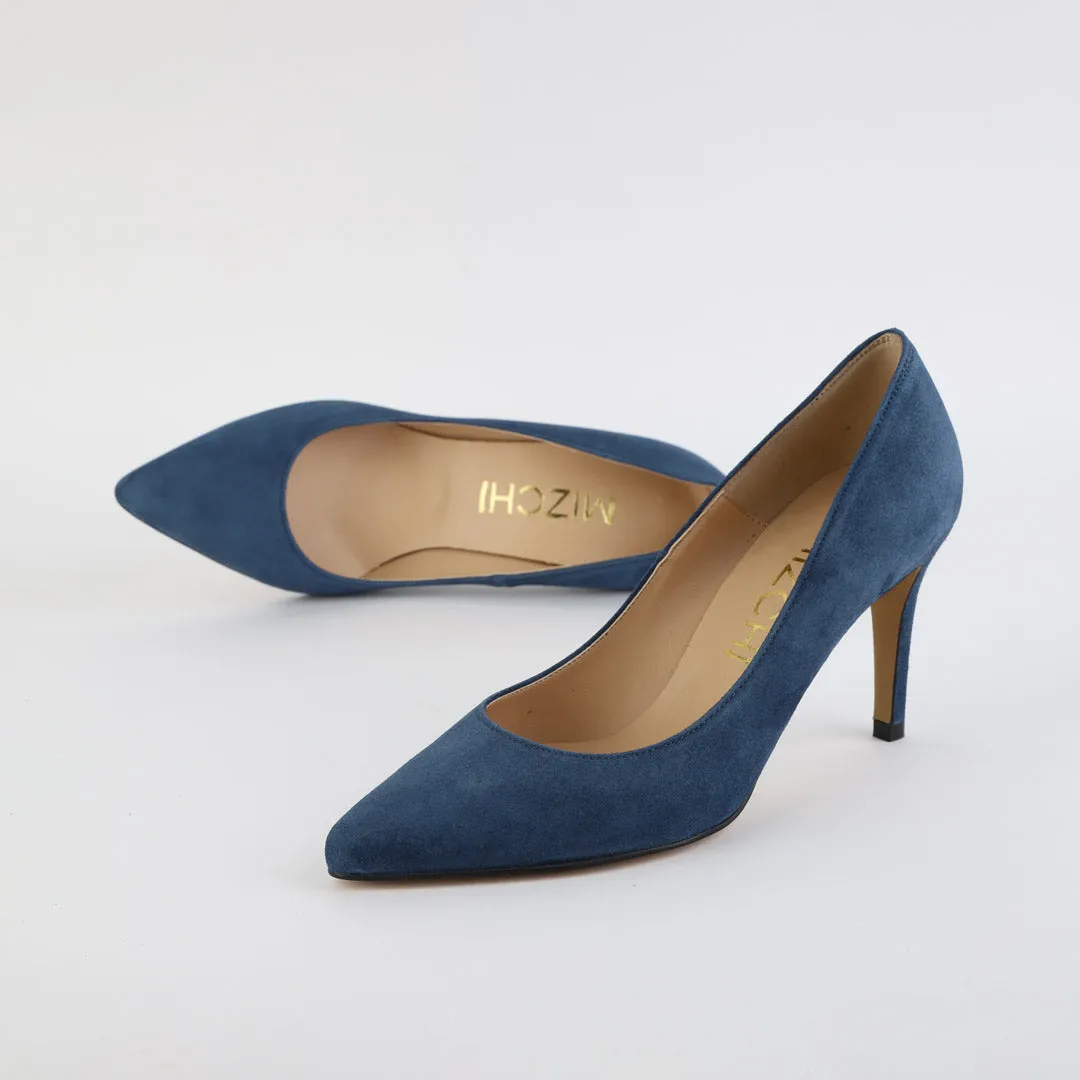 *UK size 3 - PRIMOLOCO - navy suede 8cm heel (Custom)